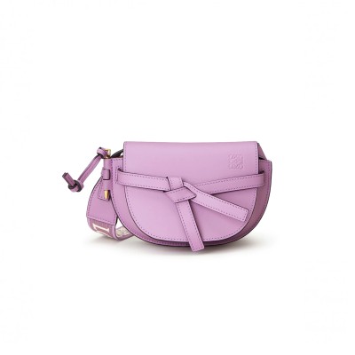 LOEWE MINI GATE DUAL BAG IN SOFT CALFSKIN AND JACQUARD A650N46X13-654 (21*12.5*9.5cm)